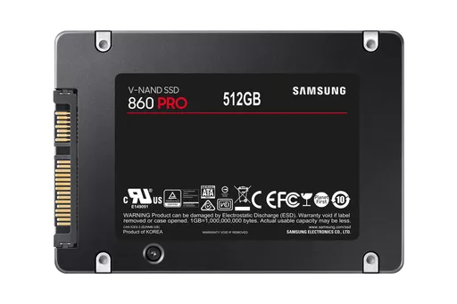 Samsung 860 PRO 2.5" 512 GB Serial ATA III V-NAND MLC