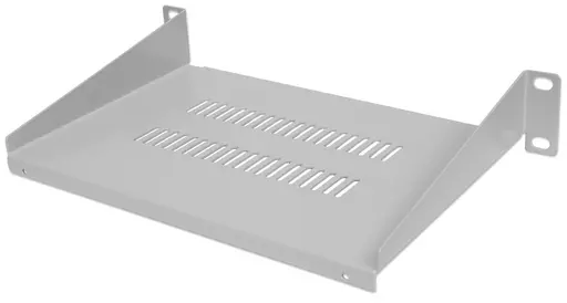 Intellinet 10" Cantilever Shelf, 1U, Shelf Depth 150mm, Vented, Max 25kg, Grey, Three Year Warranty