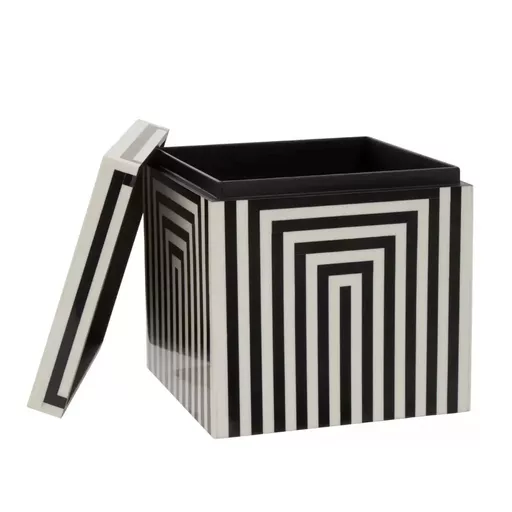 Decorative Box, Andrea, Black & White, Large
