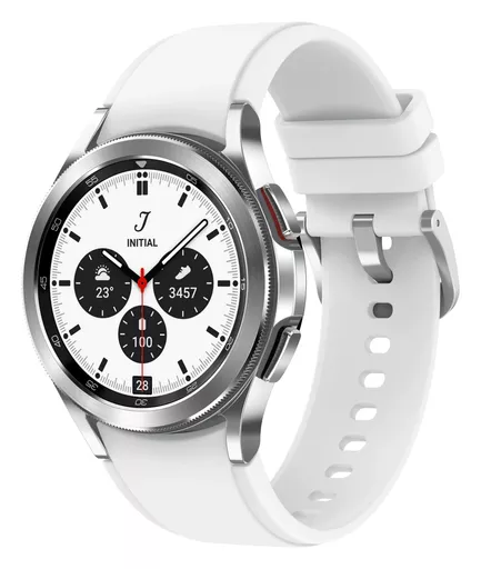 Samsung Galaxy Watch4 Classic 3.05 cm (1.2") OLED 42 mm Digital 396 x 396 pixels Touchscreen 4G Silver Wi-Fi GPS (satellite)