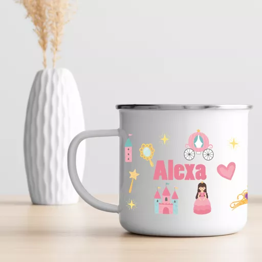 Personalised Princess Enamel Mug