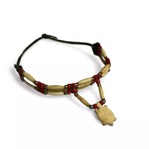 Wooden Bead Turtle Tribal Native Choker