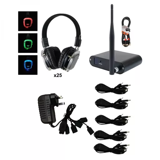 Silent Disco Pack x25 Headphones & Transmitter Bundle