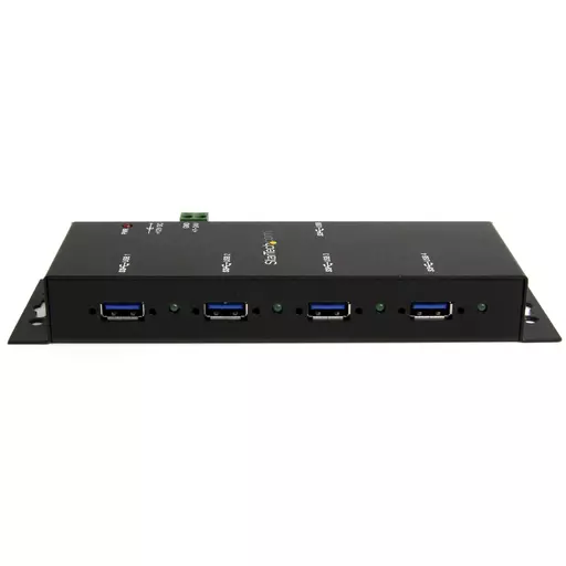 StarTech.com 4-Port Industrial USB 3.0 Hub with ESD Protection~4-Port USB 3.0 Hub - 5Gbps - Metal Industrial USB-A Hub - Wall or Desk Mountable USB Data Hub - TAA Compliant USB Expander Hub