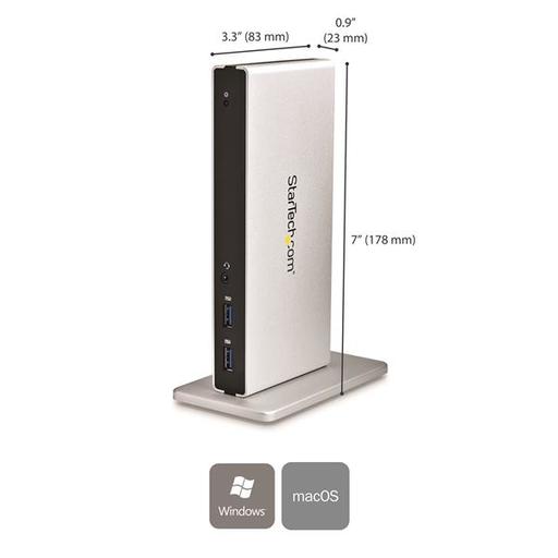 StarTech.com Dual-Monitor USB 3.0 Docking Station with DVI and Vertical Stand