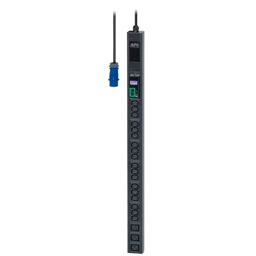 APC Easy Rack PDU, Metered, 0U, 1 Phase, 3.7kW, 230V, 16A, 18 x C13 and 3 x C19 outlets, IEC60309 2P+E inlet