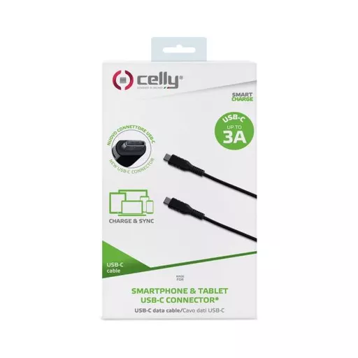 Celly USBCUSBCBK USB cable 1 m USB 3.2 Gen 1 (3.1 Gen 1) USB C Black