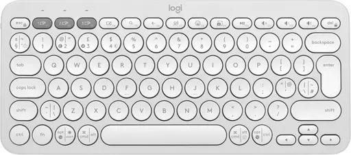 Logitech Pebble Keys 2 K380s keyboard RF Wireless + Bluetooth QWERTY UK English White