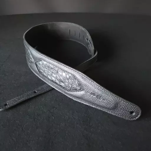 GS59 Black Mock-Croc Guitar Strap