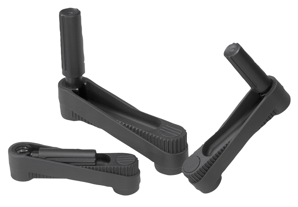 K0266 Inch - Crank Handles With Fold Down Grip In Plastic With Steel Parts