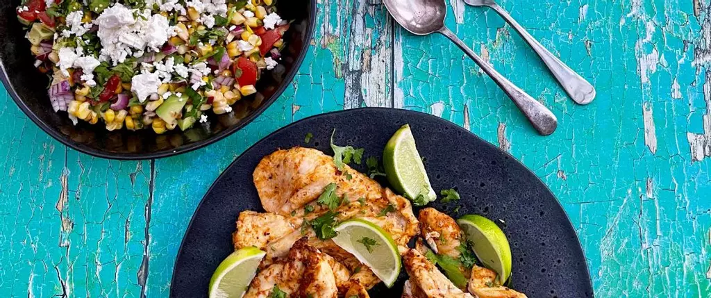 Butterfly Cajun Chicken with Sweetcorn Salsa