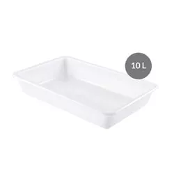 White Flat Tray, HDPE, 10L