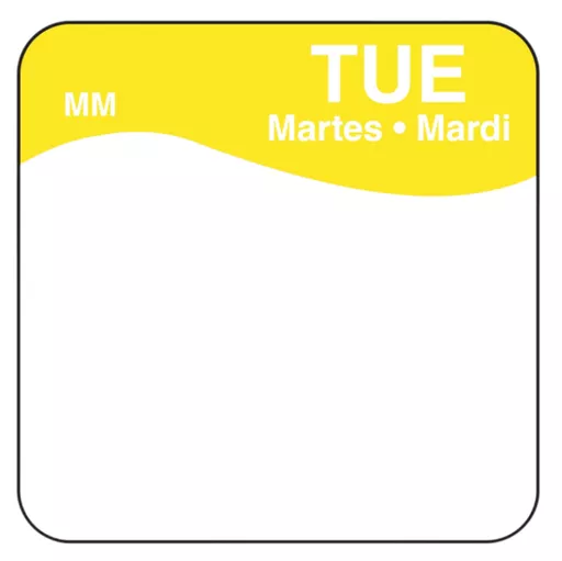 25mm Removable Square Tuesday Label
