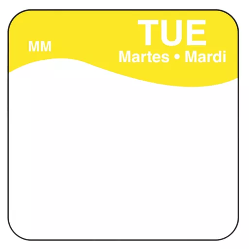 25mm Removable Square Tuesday Label