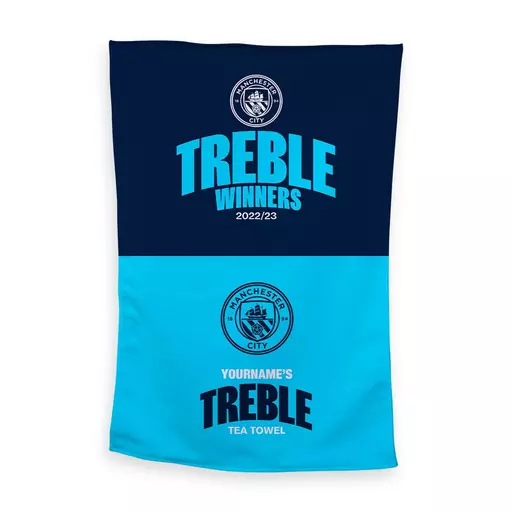 Manchester City Treble Tea Towel