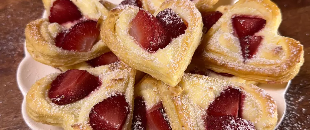 Valentines Strawberry Cream Danishes