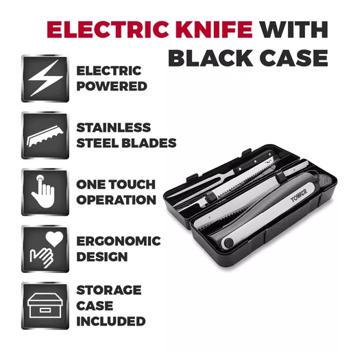 Electric Knife with fork and black case