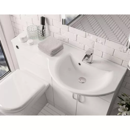 Lyegrove Slimline Right Hand (RH) 110cm Polymarble Top - White