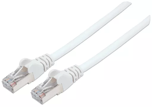 Intellinet Network Patch Cable, Cat6, 1m, White, Copper, S/FTP, LSOH / LSZH, PVC, RJ45, Gold Plated Contacts, Snagless, Booted, Lifetime Warranty, Polybag