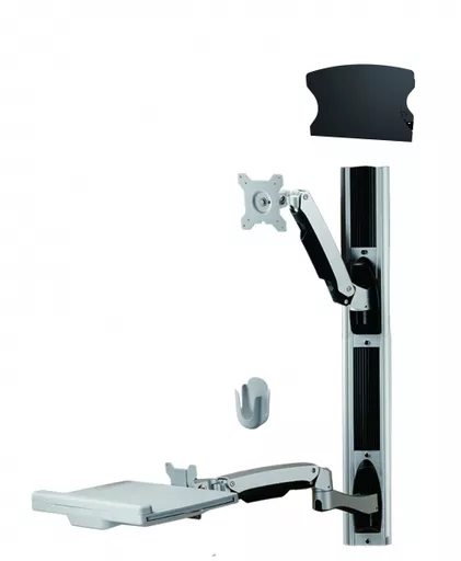 Amer Mounts AMR1AWSV1 monitor mount / stand 61 cm (24") Black, Silver Wall