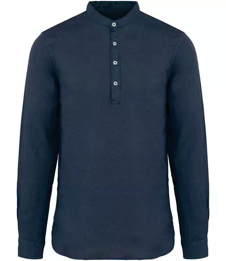 Spasso Washed Mao Collar Shirt