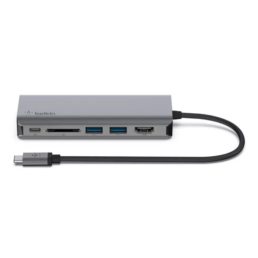 Belkin AVC008BTSGY notebook dock/port replicator USB 3.2 Gen 1 (3.1 Gen 1) Type-C Black, Grey