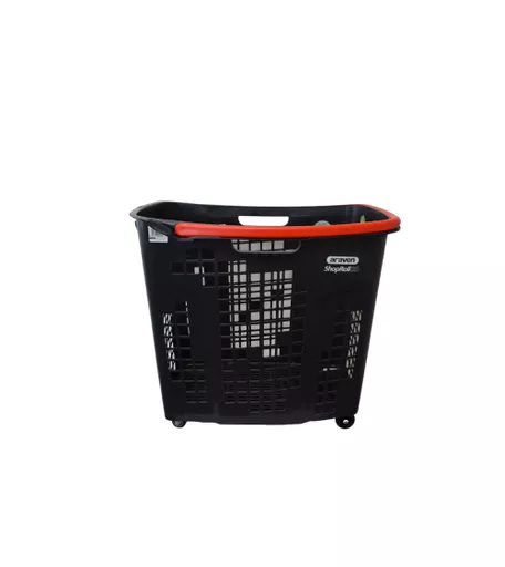 80L Black with Red Trim Shop & Roll Shopping Basket