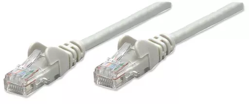 Intellinet Network Patch Cable, Cat6, 1m, Grey, CCA, U/UTP, PVC, RJ45, Gold Plated Contacts, Snagless, Booted, Lifetime Warranty, Polybag