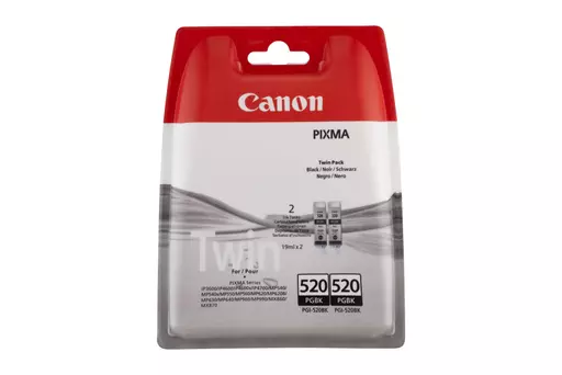 Canon 2932B012/PGI-520PGBK Ink cartridge black pigmented twin pack, 2x324 pages ISO/IEC 24711 19ml Pack=2 for Canon Pixma IP 3600/MP 980