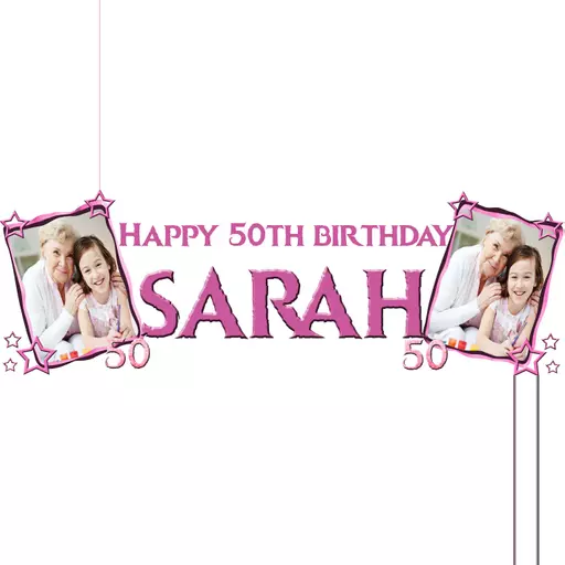 Personalised Milestone Birthday Banner - Upload pictures