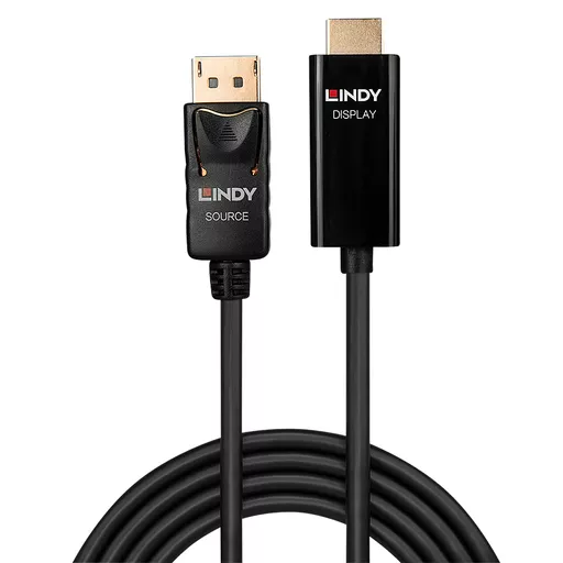 Lindy 40916 video cable adapter 2 m HDMI Type A (Standard) DisplayPort Black