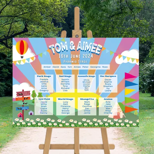 Personalised Campfest Wedding Table Plan