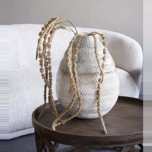 -Ceramic Basket Weave Vase, Extra Large