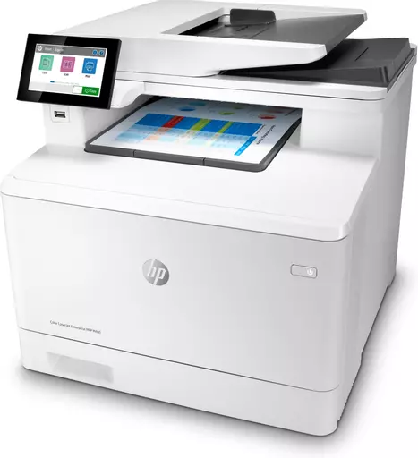 HP Color LaserJet Enterprise MFP M480f, Color, Printer for Business, Print, copy, scan, fax, Compact Size; Strong Security; Two-sided printing; 50-sheet ADF; Energy Efficient