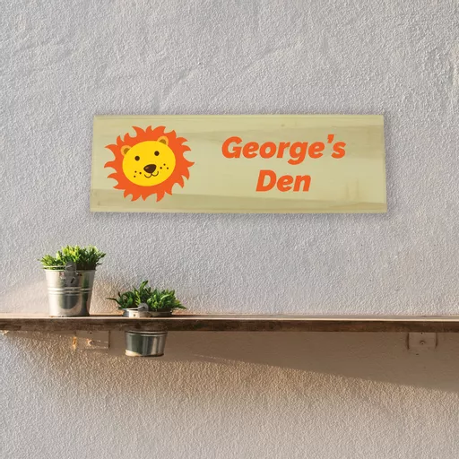 Lion Bedroom Wooden Sign