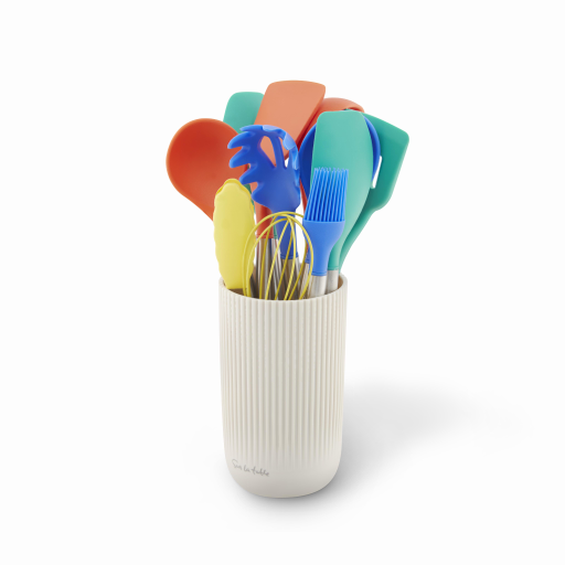 Surlatable Assorted Sur La Table Set Of 12 Utensils With Stand