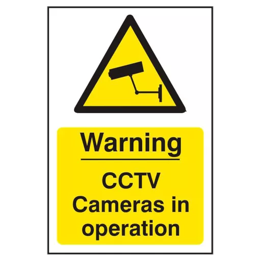 ASEC `Warning CCTV Cameras in Operation` 200mm x 300mm PVC Self Adhesive Sign
