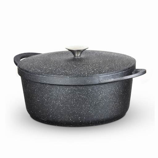 Tower Precision 28cm Casserole Dish with Aluminium Lid Black