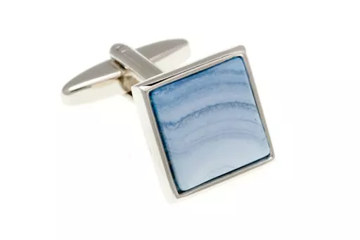 Blue Lace Agate Square Cufflinks