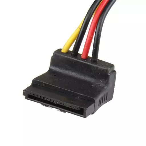 StarTech.com 12in LP4 to 2x Right Angle Latching SATA Power Y Cable Splitter - 4 Pin LP4 to Dual SATA