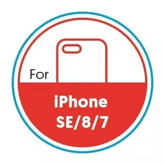 Smartphone Circular 20mm Label - iPhone SE/8/7 - Red
