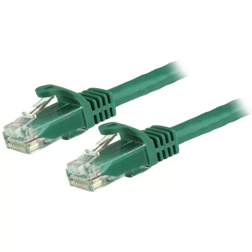 StarTech.com 3m CAT6 Ethernet Cable - Green CAT 6 Gigabit Ethernet Wire -650MHz 100W PoE RJ45 UTP Network/Patch Cord Snagless w/Strain Relief Fluke Tested/Wiring is UL Certified/TIA
