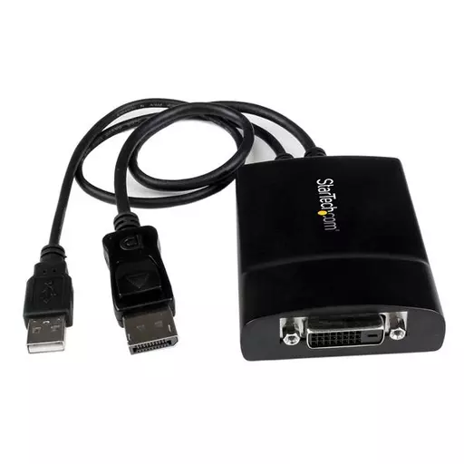 StarTech.com DisplayPort to DVI Dual Link Active Adapter - DisplayPort to DVI-D Adapter Video Converter 2560x1600 60Hz - DP 1.2 to DVI Monitor - USB Powered - Latching DP Connector