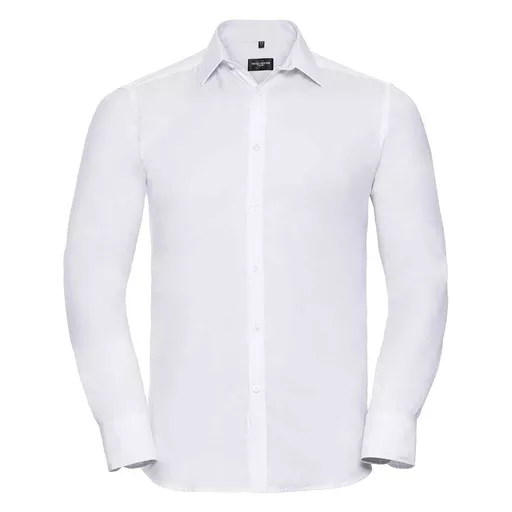 Russell Collection Long Sleeve Herringbone Shirt