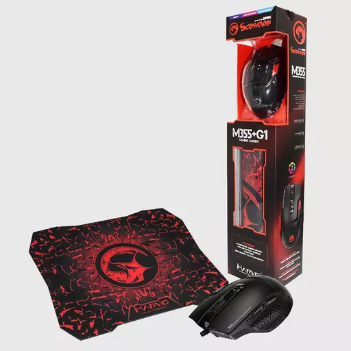 Marvo Scorpion M355+G1 Gaming Mouse and Mouse Pad