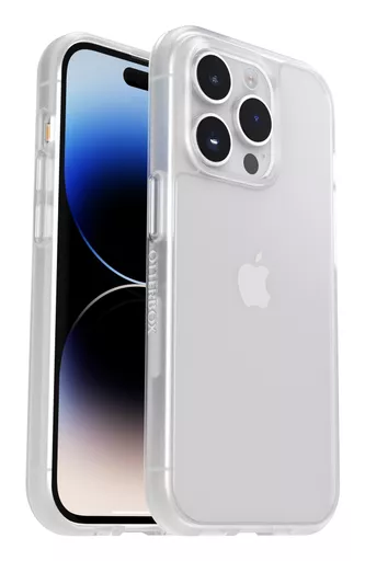 OtterBox React Case for iPhone 14 Pro, Shockproof, Drop proof, Ultra-Slim, Protective Thin Case, Tested to Military Standard, Antimicrobial Protection, Clear