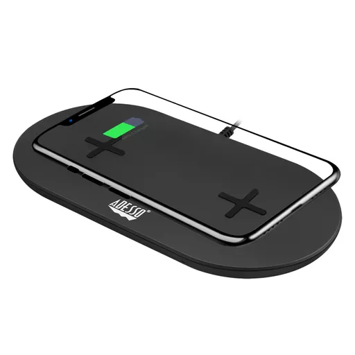 Adesso AUH-1040 mobile device charger Headset, Smartphone, Smartwatch Black USB Wireless charging Fast charging Indoor