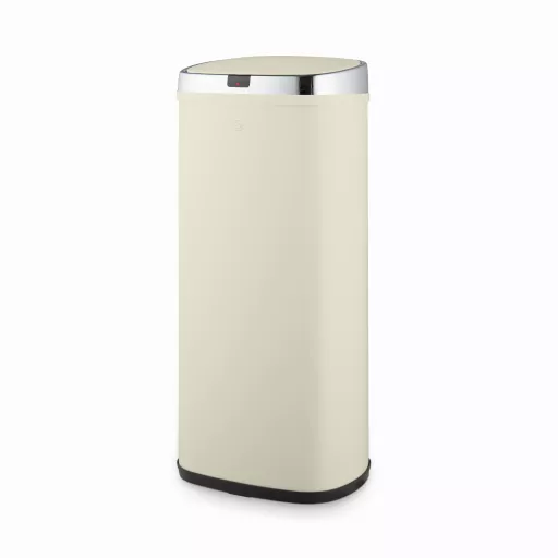 50L Square Sensor Bin Cream