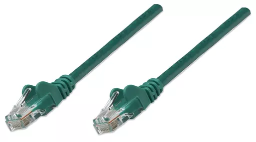 Intellinet Network Patch Cable, Cat6, 2m, Green, CCA, U/UTP, PVC, RJ45, Gold Plated Contacts, Snagless, Booted, Lifetime Warranty, Polybag