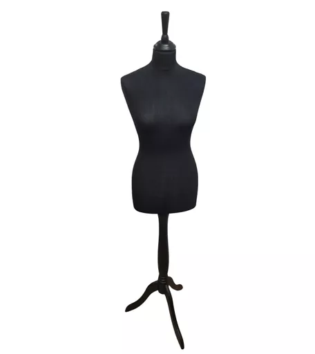 Female Tailors Dummy with Tripod Base - Black